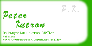 peter kutron business card